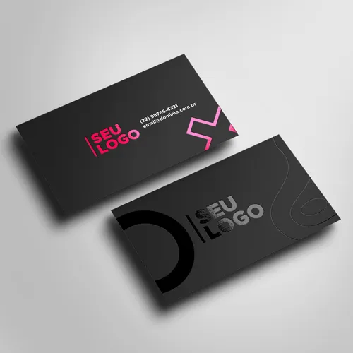Cartão de Visita Verniz Localizado Frente e Verso