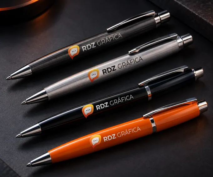 Canetas metálicas e plásticas personalizadas